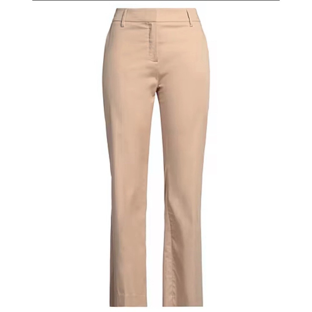 Charter Club Pants Womens 8 Beige Cotton Stretch Flat Front Classic Straight Leg